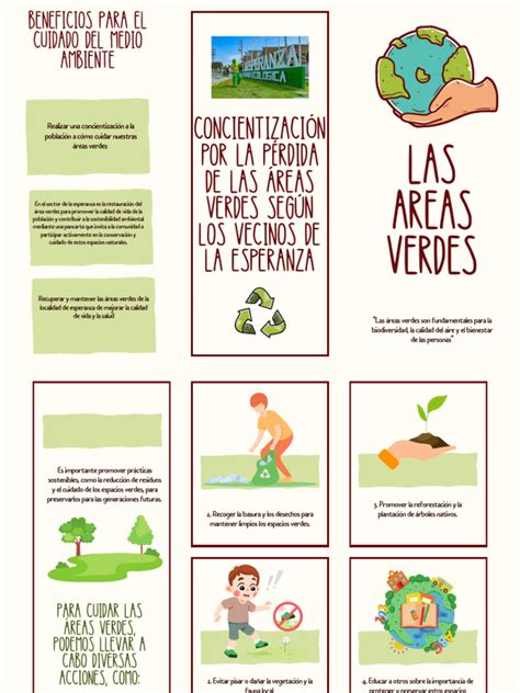 Folleto Tríptico Cuidado Del Medio Ambiente Ilustrado Verde Descargar Gratis Pdf Residuos