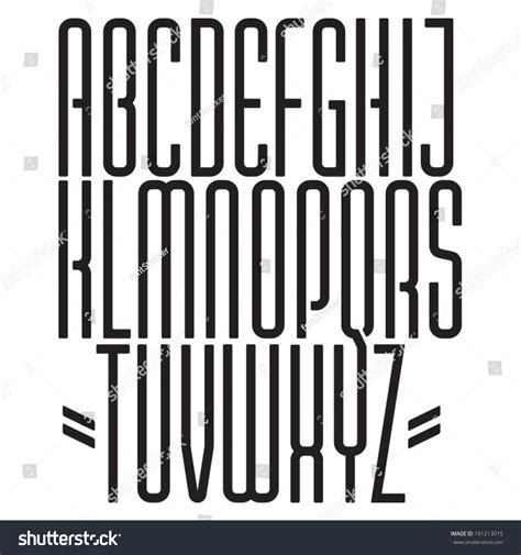 Thin Vector Font Ultra Condensed Decorative Typeface Modern Slim Type With Long Letters