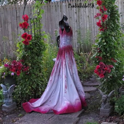 Vampire Costume Bloody Bridal Gown Bloody Zombie Bride Etsy