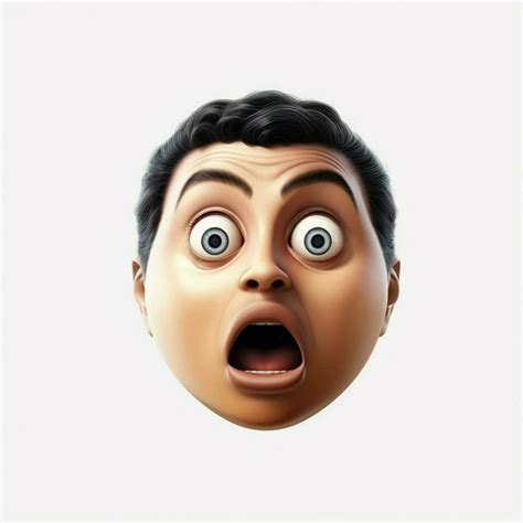 Astonished Face Emoji On White Background High Quality 4k 30683076