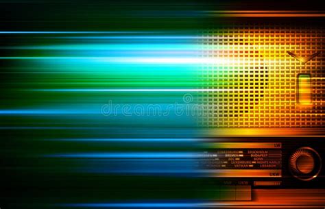 Abstract Green Music Background with Retro Radio Stock Vector ...