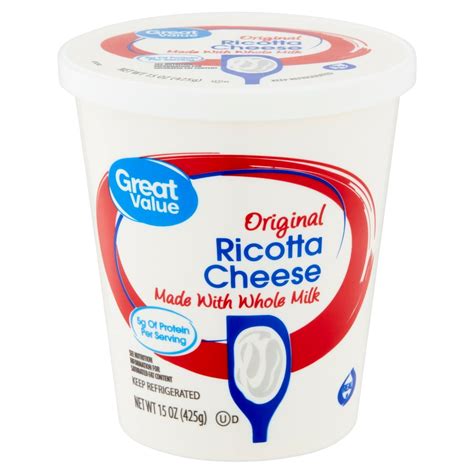 Great Value Original Ricotta Cheese 15 Oz