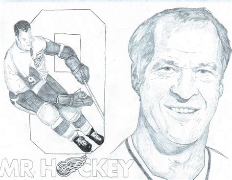 Gordie Howe Tribute Male Sketch Drawings Artwork