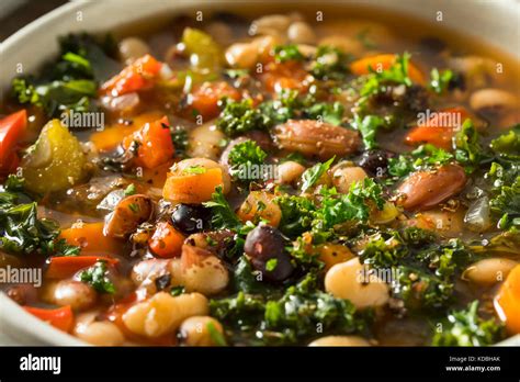 Hot Organic Homemade Bean Soup In A Bowl Stock Photo Alamy