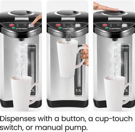 Chefman Electric Hot Water Pot Urn W Manual Quarts Stainless Steel Ebay