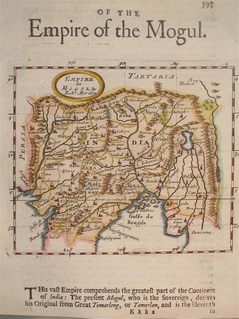 "Empire de Mogol," a miniature map by Robert Morden, from his 'A ...