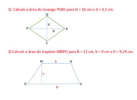 Mania De Calcular Exerc Cio Sobre Rea Do Losango E Do Trap Zio