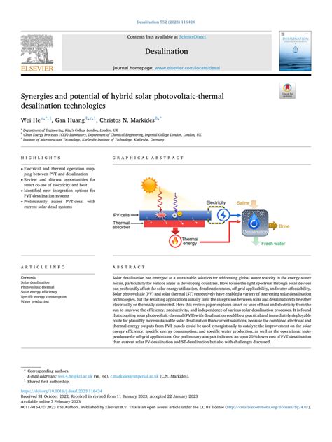 Pdf Synergies And Potential Of Hybrid Solar Photovoltaic Thermal