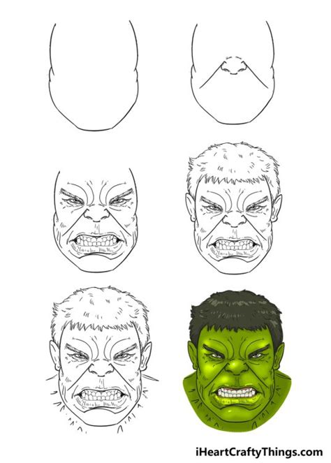 How To Draw Hulks Face Step By Step