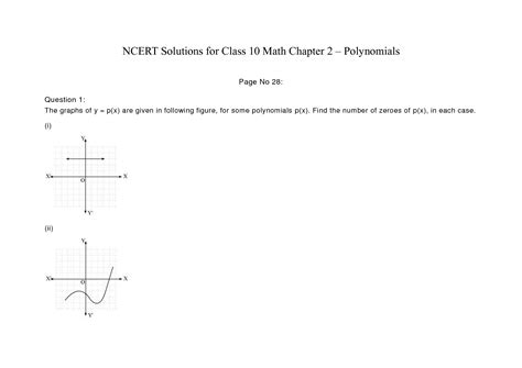 Solution Polynomials Ncert Solutions For Class 10 Math Chapter 2 Cbse