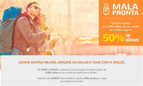 B Nus 50 Nas Transfer Ncias De Cart Es De Cr Dito Para O Smiles Meu