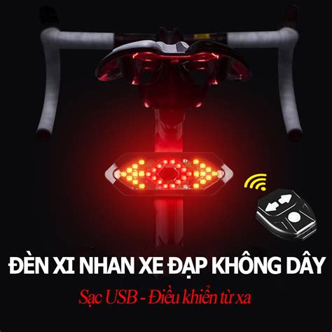 Đèn hậu xe đạp xi nhan Đèn xi nhan xe đạp thể thao 5 chế độ sáng sạc