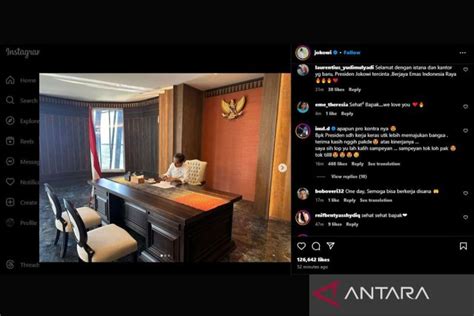 presiden unggah foto ruang kerja  ruang tidur  istana garuda ikn