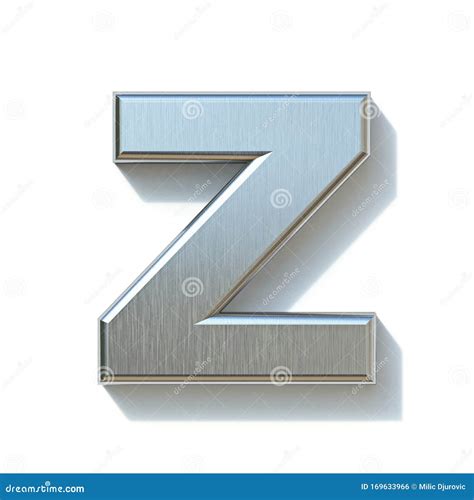 Brushed Metal Font Letter Z 3d Stock Illustration Illustration Of