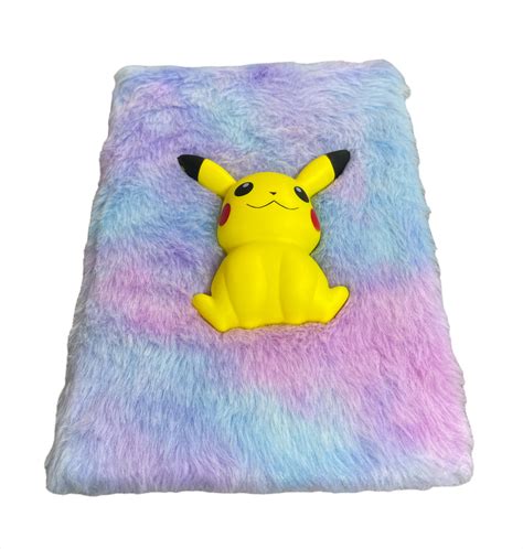 Pokemon Pikachu Squishy Figürlü Rengarenk Peluş Kapaklı Defter Fiyatı