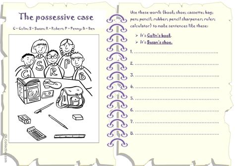 Possessive Case English Esl Worksheets Pdf Doc