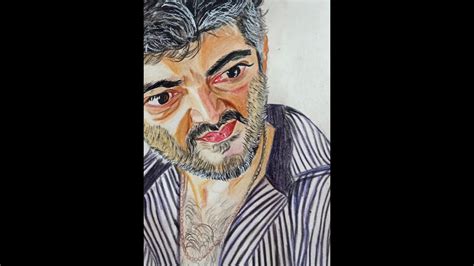 Thala Ajithkumar Colour Pencil Drawing Step By Step How To Draw Thala