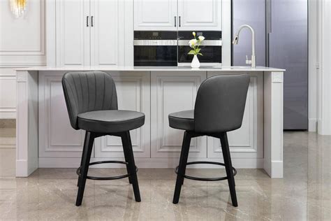 Minceta Counter Stools 26 360 Free Swivel Vertical Line Modern