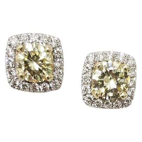 Fancy Yellow Diamond Earrings at 1stDibs