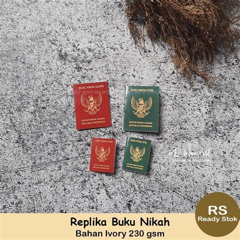 Jual Sepasang Replika Miniatur Buku Nikah Kertas Untuk Accesories