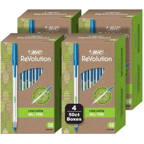 Bic Revolution Round Stic Ball Point Pen Blue 200 Pack