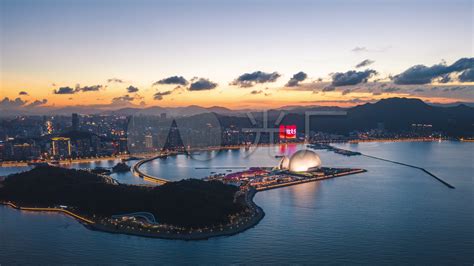 航拍广东珠海日月贝日落夜景4k延时3840x2160高清视频素材下载编号5717110实拍视频光厂vj师网