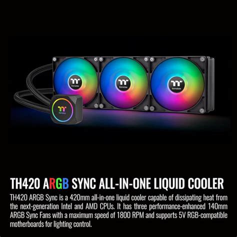 Buy Thermaltake Th420 420mm Argb Cpu Liquid Cooler Black Elitehubs Elitehubs