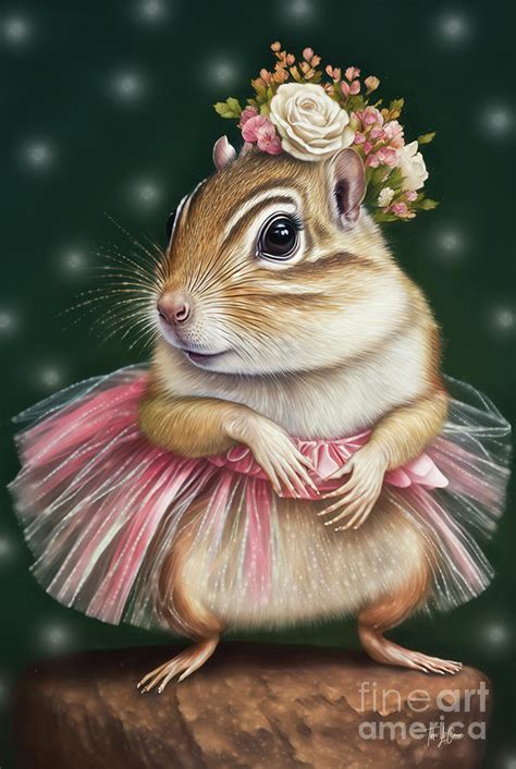 Ballerina Chipmunk Digital Art By Tina LeCour Fine Art America