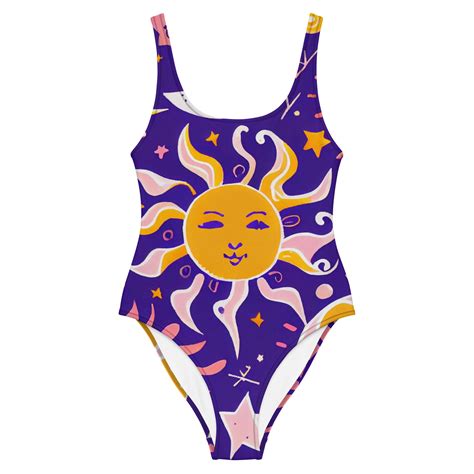 Smiley Sun Design One-piece Swimsuit, Gift for Her, Birthday Gift ...