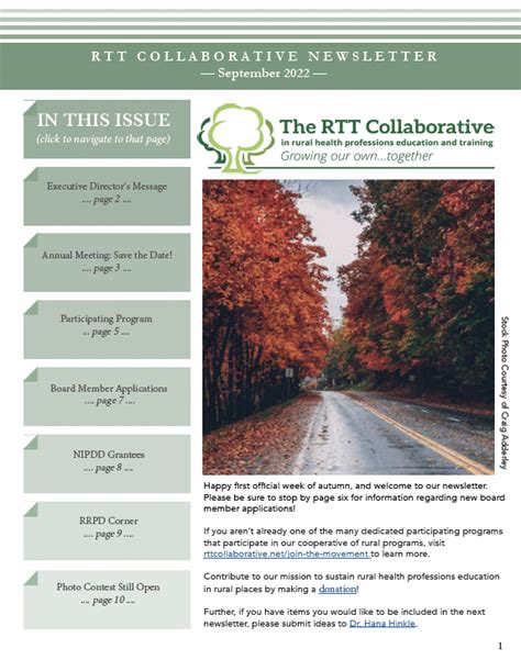 September 2022 Newsletter Is Now Available The RTT Collaborative