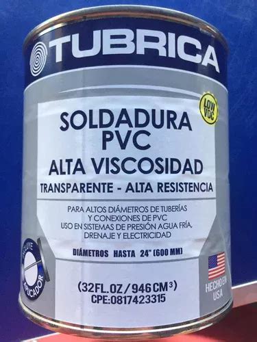 Soldadura Tubrica Pega Pvc Alta Viscosidad Galon Mercadolibre