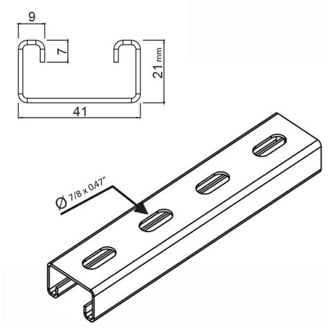 Galvanized Steel Metal Framing Strut Channels Half Slotted