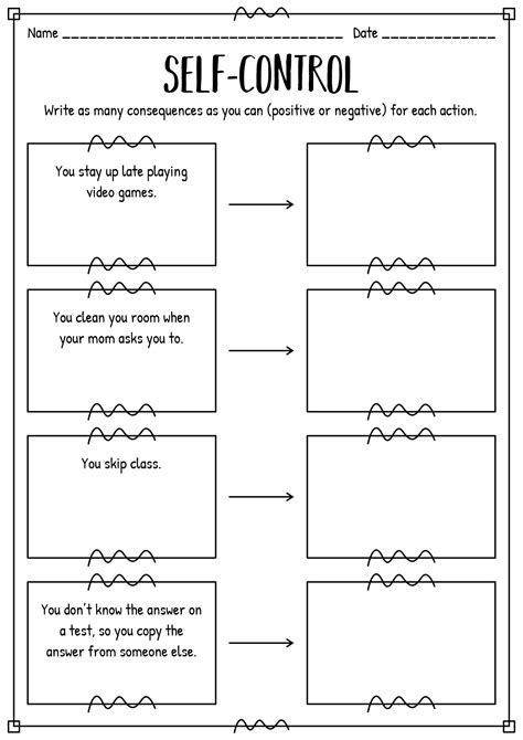 Self Control Worksheets And Posters For Impulse Control And Decision