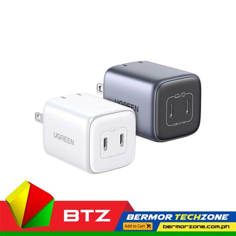 UGREEN CD294 USB-C+USB-C 45W PD Charger 25W+20W White Gray | Bermor ...
