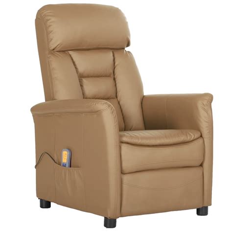 Fauteuil De Massage Inclinable Cappuccino Similicuir Leroy Merlin