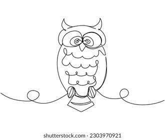 173 One Continuous Line Drawing Owl Stock Vectors And Vector Art