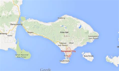 Where is Denpasar on map of Bali