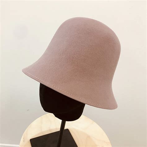 Warm 100 Wool Hats Solid Color Flat Brim Women Fe Grandado