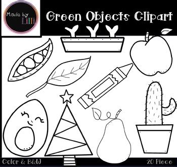 Green Color Objects Clipart by Made by Lilli Clipart | TpT