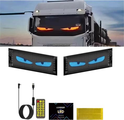 Zhxxcum Luz De Ojos De Diablo Para Camiones Visualización Led Dinámica Grande De Ojo De
