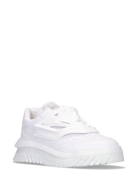 Versace Odissea Caged Rubber Medusa Sneakers In White Modesens