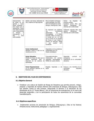 Plan De Contigencia Dengue 2018 IE HUACA BLANCA PDF