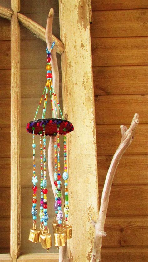 Unique Home Decorunique Colorful Bohemian Wind Chime With Brass Bells Made To Order Etsy