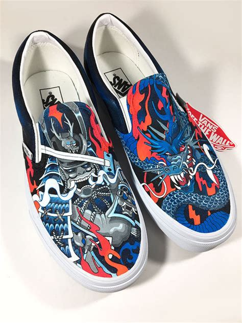 Custom painted Vans slip ons skate shoes sneakers by Annatar | Etsy