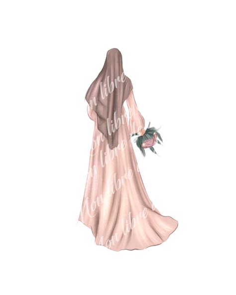 Illustration Dune Femme Voil E Avec Un Bouquet De Fleurs Rose Nude