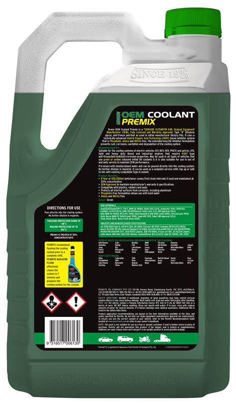 Green Oem Coolant Premix Penrite Universal Auto Spares