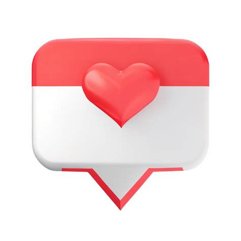 3D Social Media Notification Love Like Heart Icon 26552519 PNG