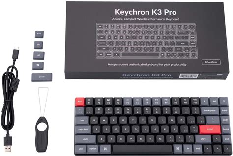Клавиатура Keychron K PRO Key Gateron Blue BT USB A Hot swap Low Profile QMK EN UKR
