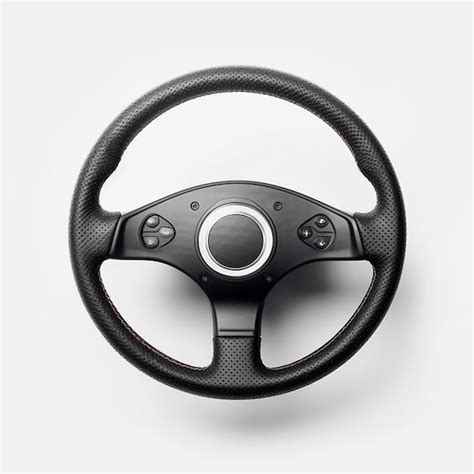 Premium AI Image Steering Wheel With Black Spokes And Black Stitching