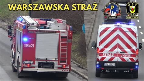 Alarmowo zastępy z JRG 16 KM PSP i OSP Warszawa Wesoła do zdarzeń al